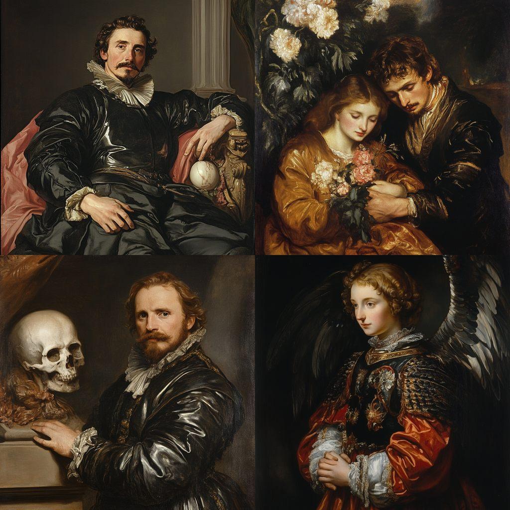 Anthony van Dyck style, Midjourney V6.1, render 1 of 4