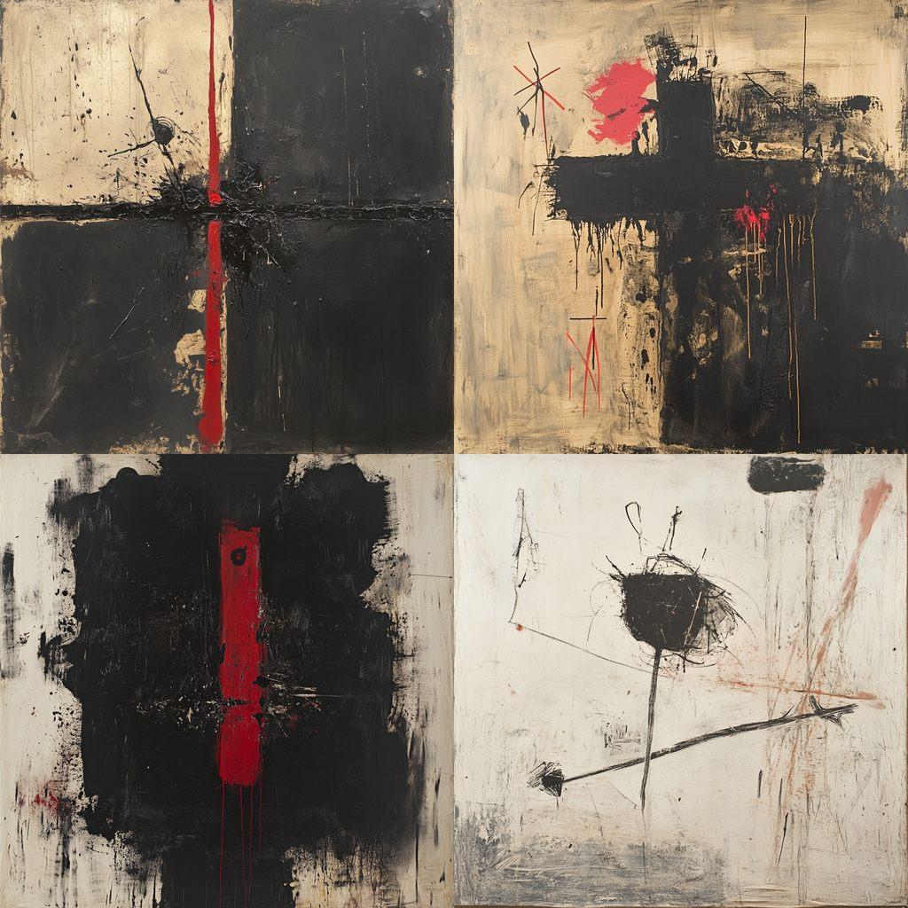 Antoni Tapies style, Midjourney V6.1, render 1 of 4
