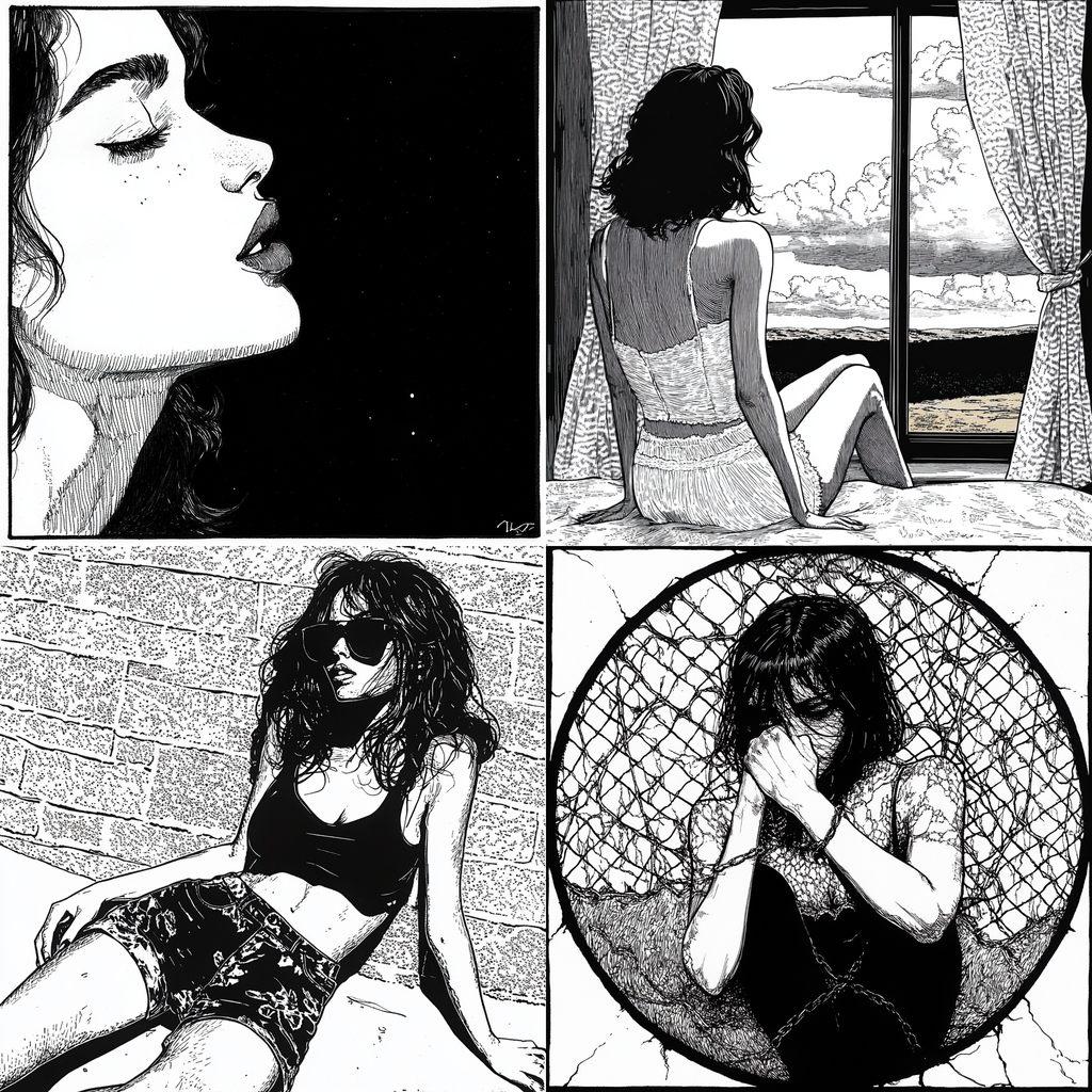 Apollonia Saintclair style, Midjourney V6.1, render 1 of 4