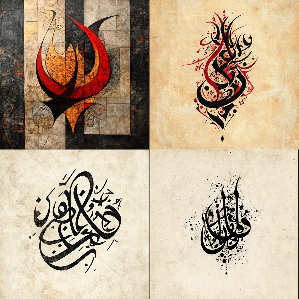 Arabic calligraphy style, Midjourney V6.1, render 1 of 4