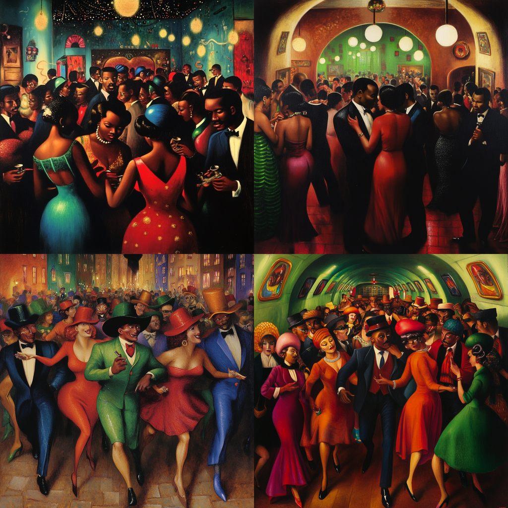 Archibald Motley style, Midjourney V6.1, render 1 of 4