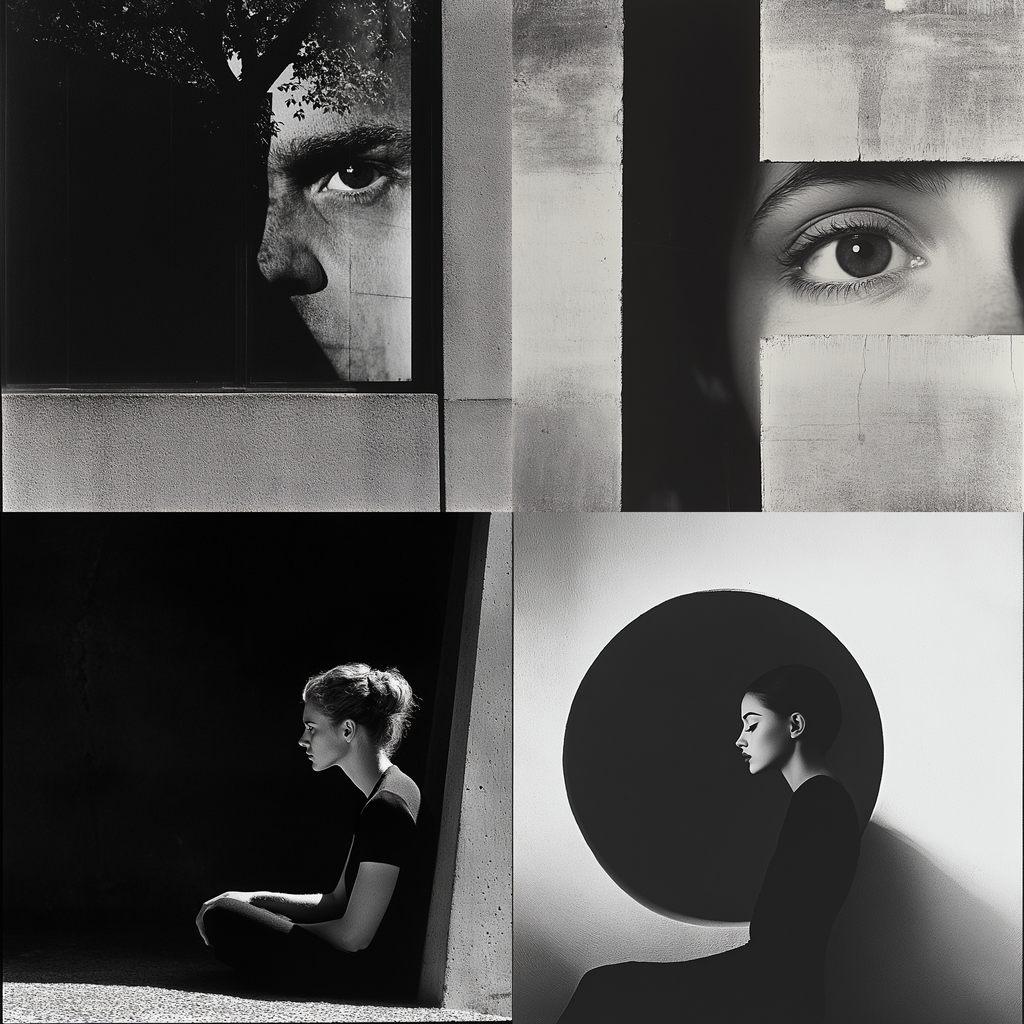 Arnold Newman style, Midjourney V6.1, render 1 of 4