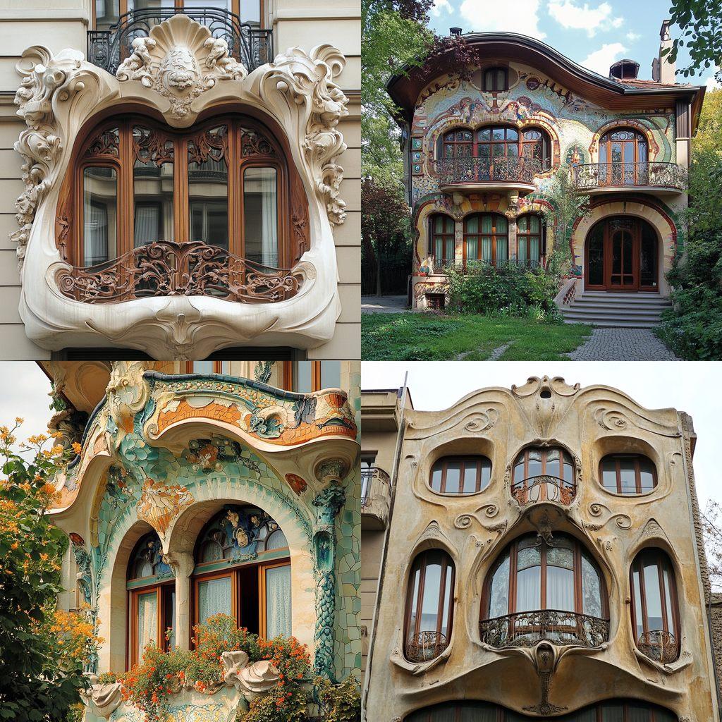 Art Nouveau architecture style, Midjourney V6.1, render 1 of 4
