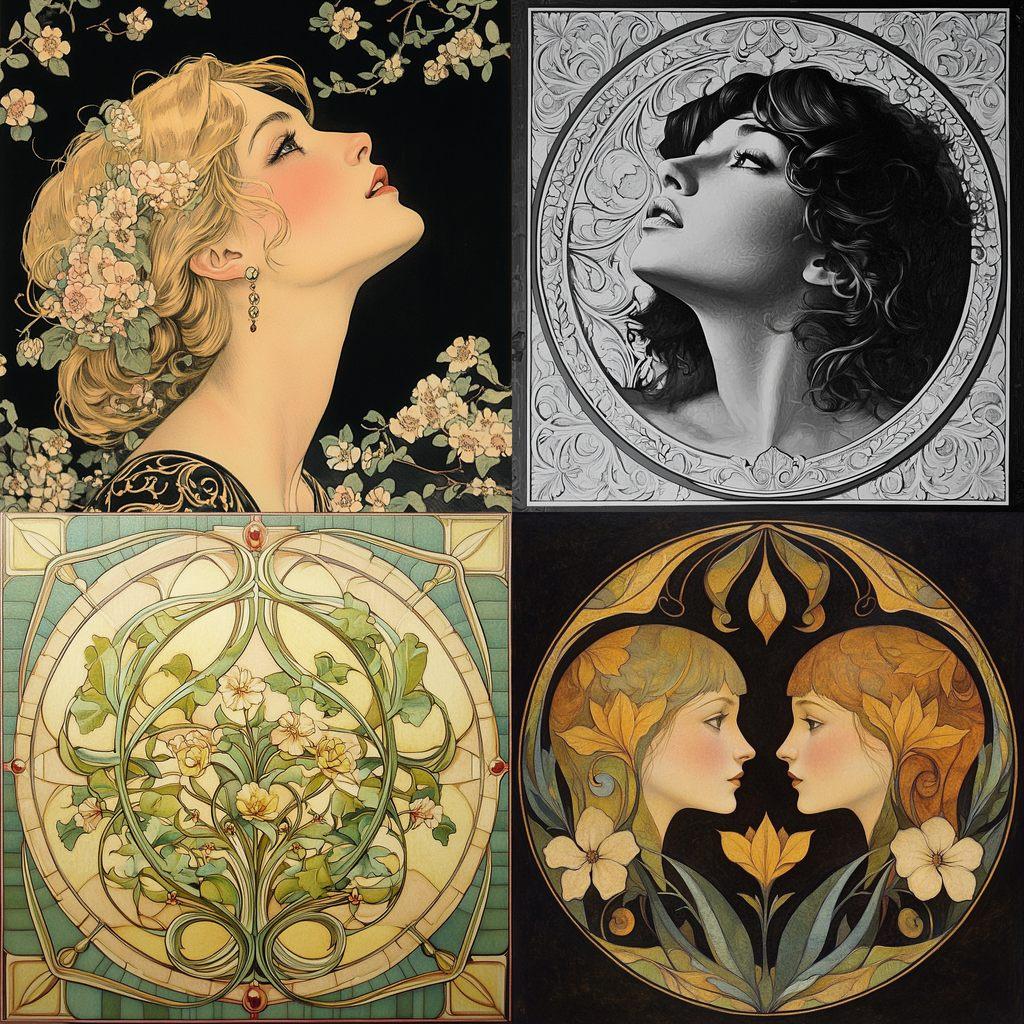 Art Nouveau style, Midjourney V6.1, render 1 of 4