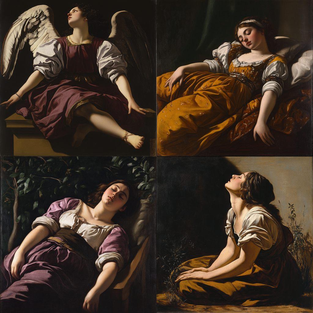 Artemisia Gentileschi style, Midjourney V6.1, render 1 of 4