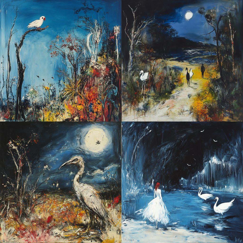 Arthur Boyd style, Midjourney V6.1, render 1 of 4