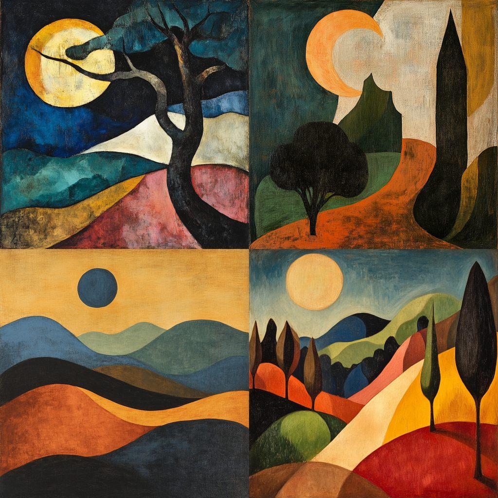 Arthur Dove style, Midjourney V6.1, render 1 of 4