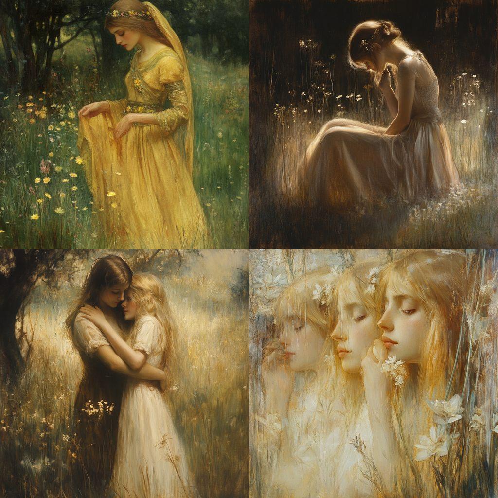 Arthur Hacker style, Midjourney V6.1, render 1 of 4