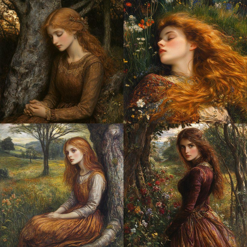 Arthur Hughes style, Midjourney V6.1, render 1 of 4