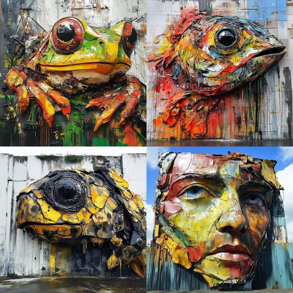 Artur Bordalo style, Midjourney V6.1, render 1 of 4
