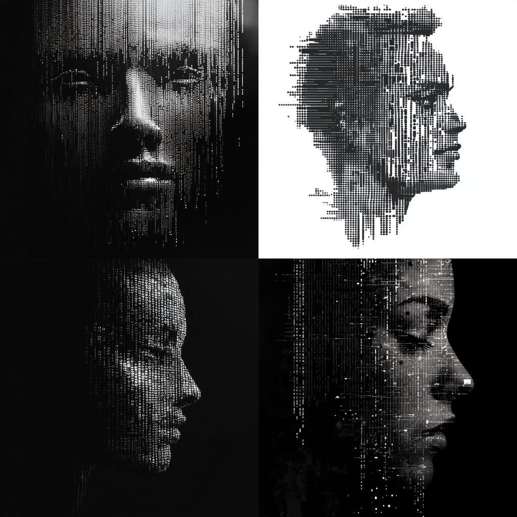 ASCII art style, Midjourney V6.1, render 1 of 4