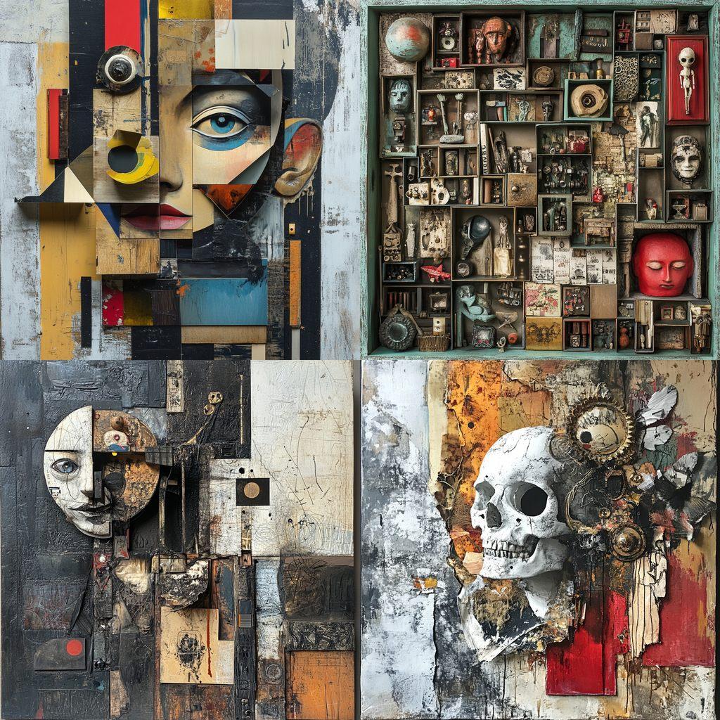 Assemblage style, Midjourney V6.1, render 1 of 4
