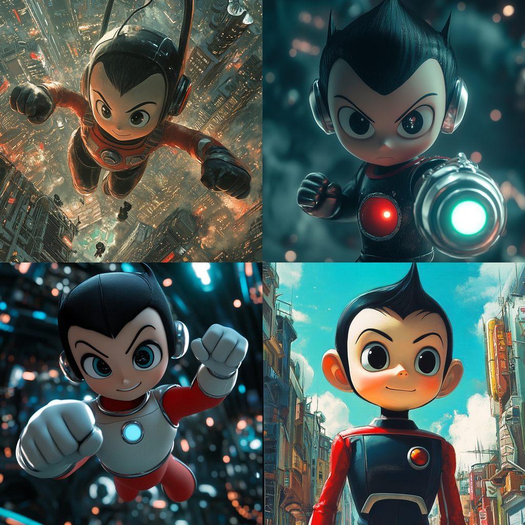 Astro Boy style, Midjourney V6.1, render 1 of 4