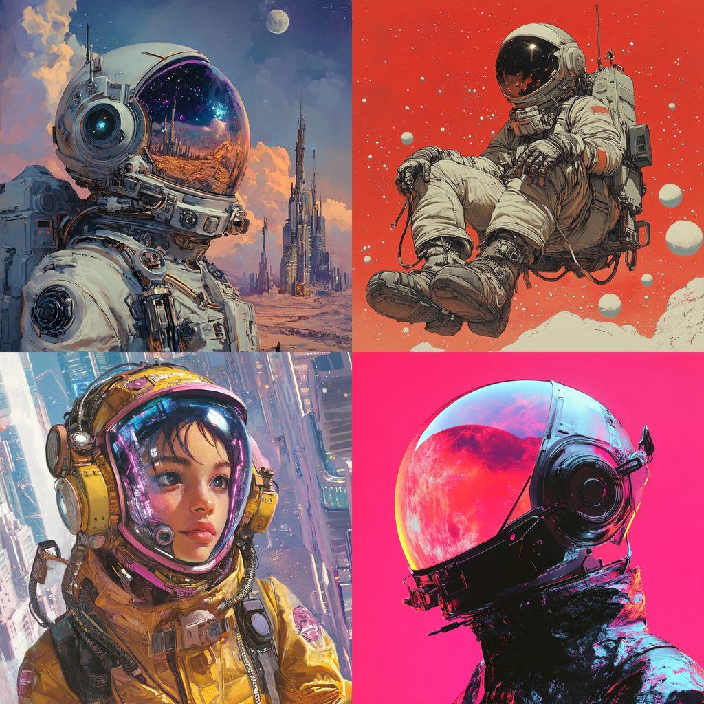 Astropunk style, Midjourney V6.1, render 1 of 4