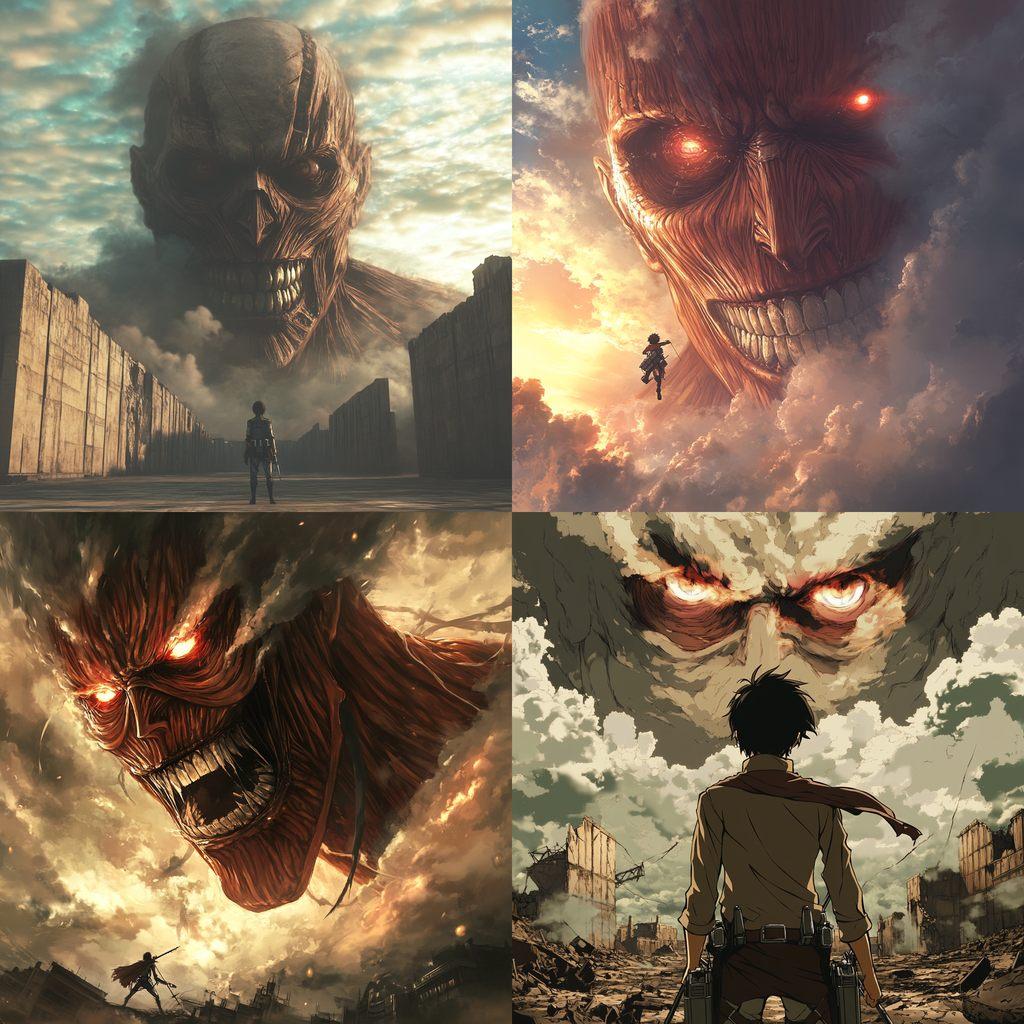 Attack on Titan style, Midjourney V6.1, render 1 of 4