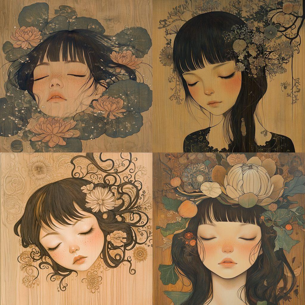 Audrey Kawasaki style, Midjourney V6.1, render 1 of 4