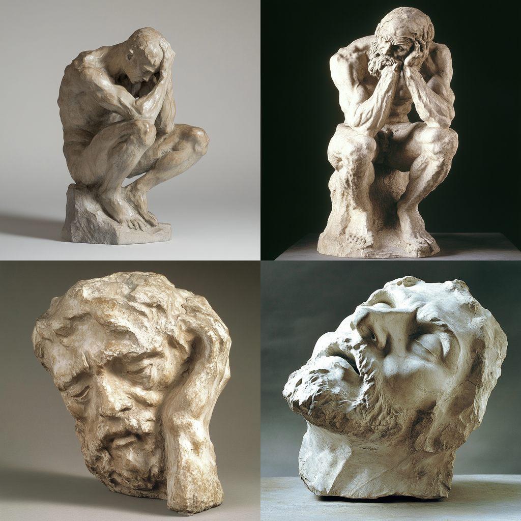 Auguste Rodin style, Midjourney V6.1, render 1 of 4