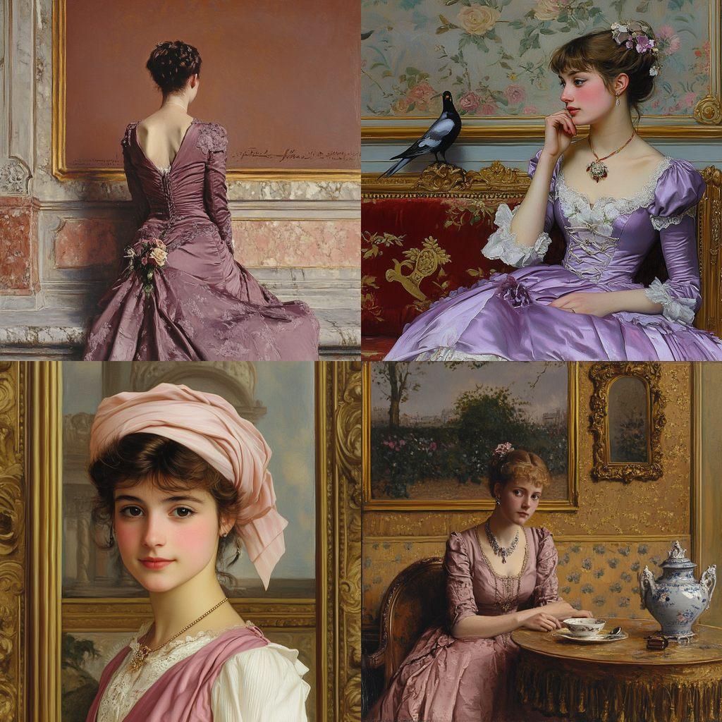 Auguste Toulmouche style, Midjourney V6.1, render 1 of 4