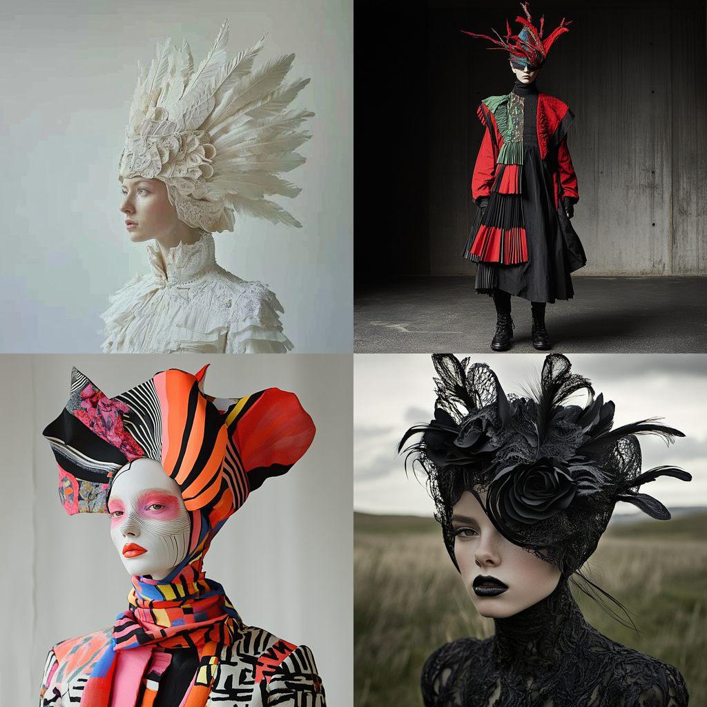Avant-garde fashion style, Midjourney V6.1, render 1 of 4