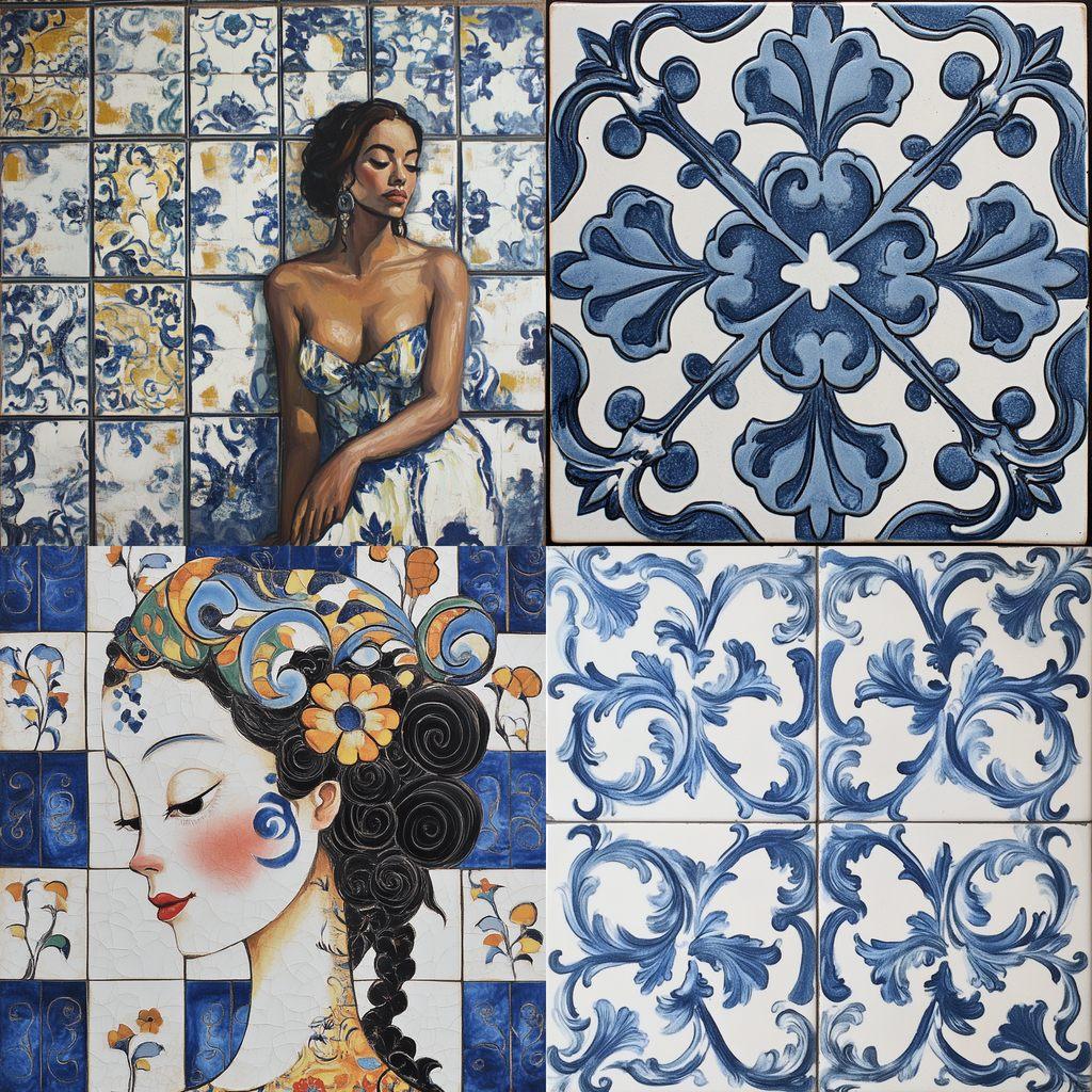 Azulejo style, Midjourney V6.1, render 1 of 4