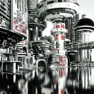 Crestmorph style, Midjourney V6.1: megacity with futuristic bioarchitecture