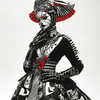 Crestmorph style, Midjourney V6.1: haute-couture fashion outfit