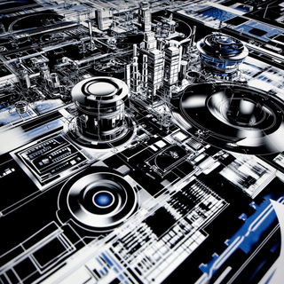 Crestmorph style, Midjourney V6.1: technical infrastructure blueprint schematics