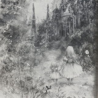 Ocrazoic style, Midjourney V6.1: retro fairy-tale illustration