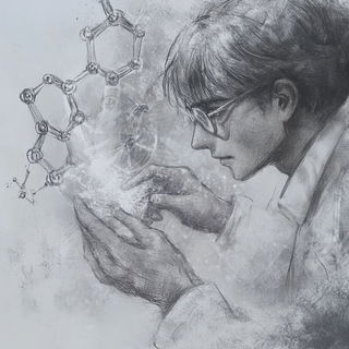Ocrazoic style, Midjourney V6.1: editorial illustration for popular scientific magazine cover