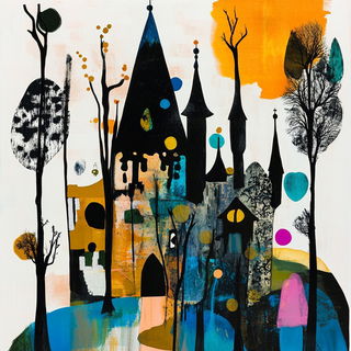 Tealbrick Narrative style, Midjourney V6.1: retro fairy-tale illustration
