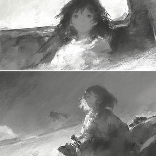 Redletter Hex style, Midjourney V6.1: black-and-white manga comic strip