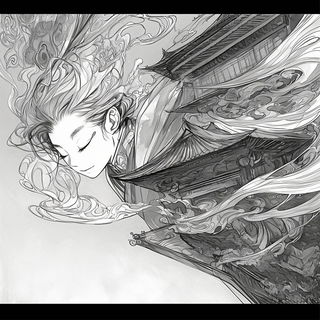 Maskhouse Orangeblue style, Midjourney V6.1: black-and-white manga comic strip