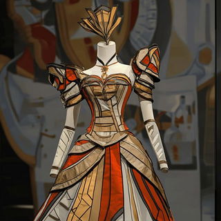 Mizuhiki Cinematics style, Midjourney V6.1: haute-couture fashion outfit
