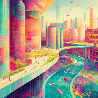 Krakatoa Skywatch Archive style, Midjourney V6.1: megacity with futuristic bioarchitecture