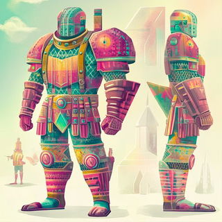 Krakatoa Skywatch Archive style, Midjourney V6.1: concept art character design of retropunk steam knight