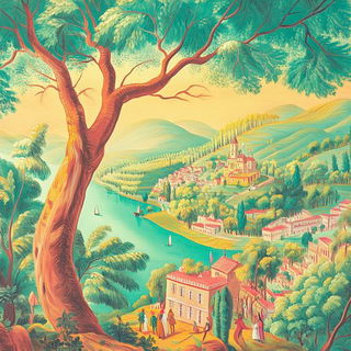 Krakatoa Skywatch Archive style, Midjourney V6.1: classical 18th-century oil painting