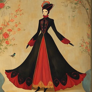 Tealimp style, Midjourney V6.1: haute-couture fashion outfit