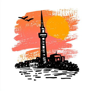 Terrascopic style, Midjourney V6.1: bold minimalist logo design for Istanbul city municipal services