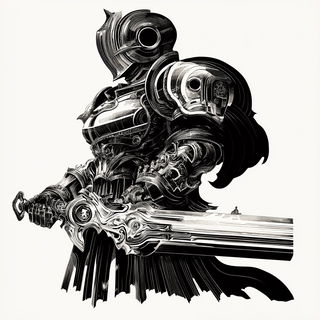 Clouds Cast in Porcelain style, Midjourney V6.1: concept art character design of retropunk steam knight