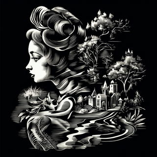 Clouds Cast in Porcelain style, Midjourney V6.1: retro fairy-tale illustration