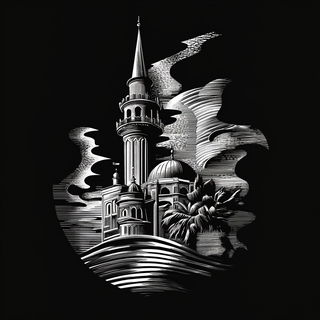 Clouds Cast in Porcelain style, Midjourney V6.1: bold minimalist logo design for Istanbul city municipal services