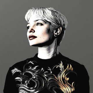 Clouds Cast in Porcelain style, Midjourney V6.1: photographic portrait of female protagonist