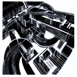 Clouds Cast in Porcelain style, Midjourney V6.1: technical infrastructure blueprint schematics