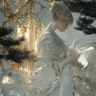 Chromashard Weaving style, Midjourney V6.1: retro fairy-tale illustration