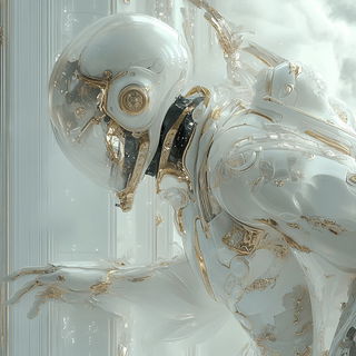 Chromashard Weaving style, Midjourney V6.1: cinematic shot from sci-fi movie