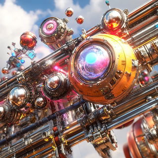 Ringsurge style, Midjourney V6.1: abstract 3D render