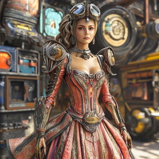Ringsurge style, Midjourney V6.1: haute-couture fashion outfit