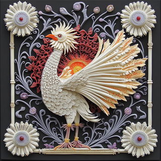 Sequinsmoke style, Midjourney V6.1: traditional folk art