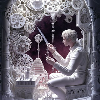 Sequinsmoke style, Midjourney V6.1: editorial illustration for popular scientific magazine cover