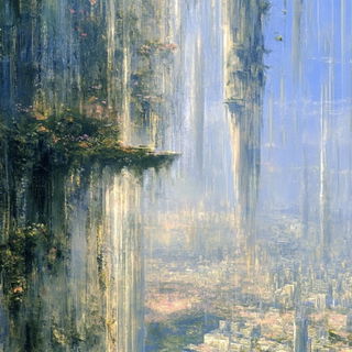Glazebloom Figurism style, Midjourney V6.1: megacity with futuristic bioarchitecture